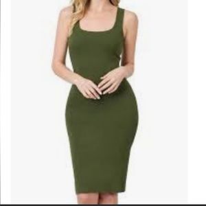 Zara Trafaluc Olive  Green Fitted Dress